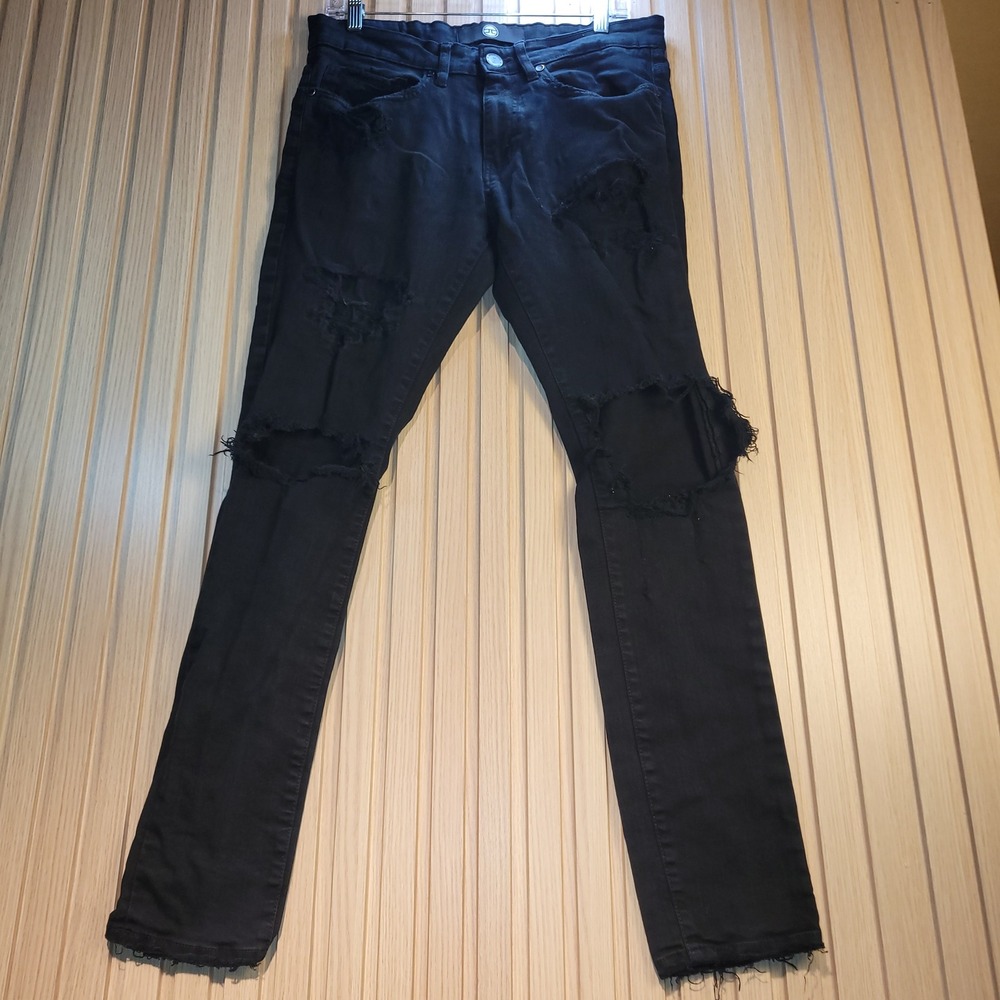 Jordan Craig Sean Slim Fit Distressed Black Jeans Mens 30x32 JM3437A Streetwear